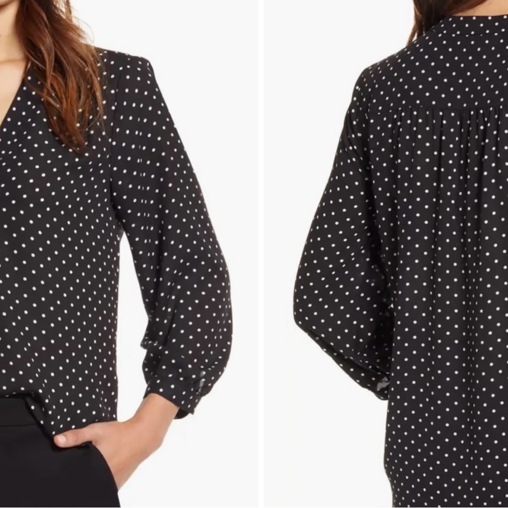 Vince Camuto, polka dot black and white, sz XL.